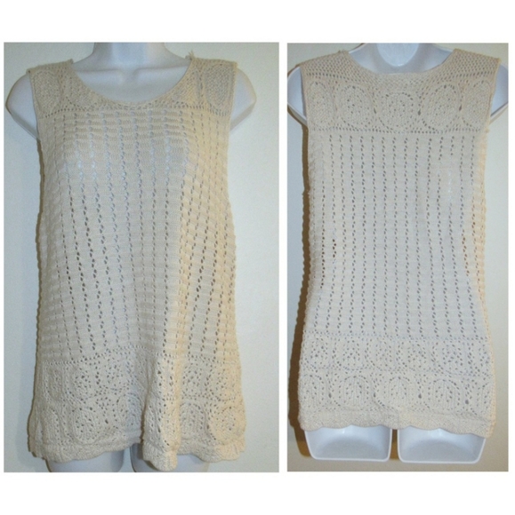 🌺 Style&Co Petite Crochet Knit Sweater Tank Top - Picture 2 of 6